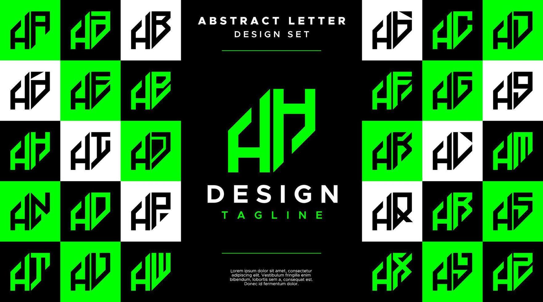 moderno afiado linha abstrato carta h hh logotipo agrupar vetor