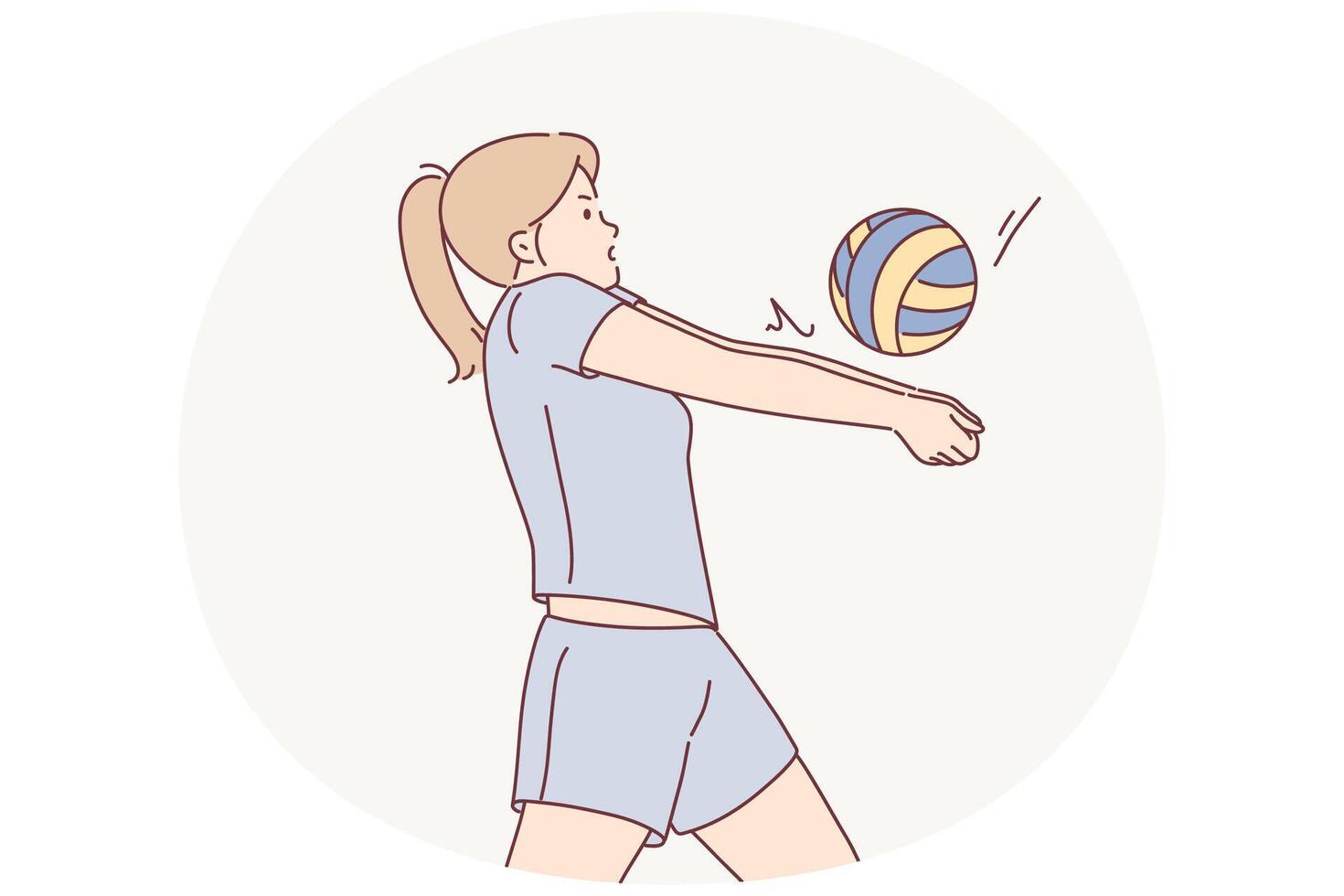 mulher dentro uniforme jogar voleibol vetor