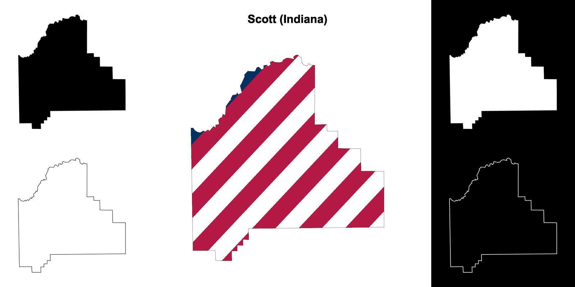 Scott condado, indiana esboço mapa conjunto vetor
