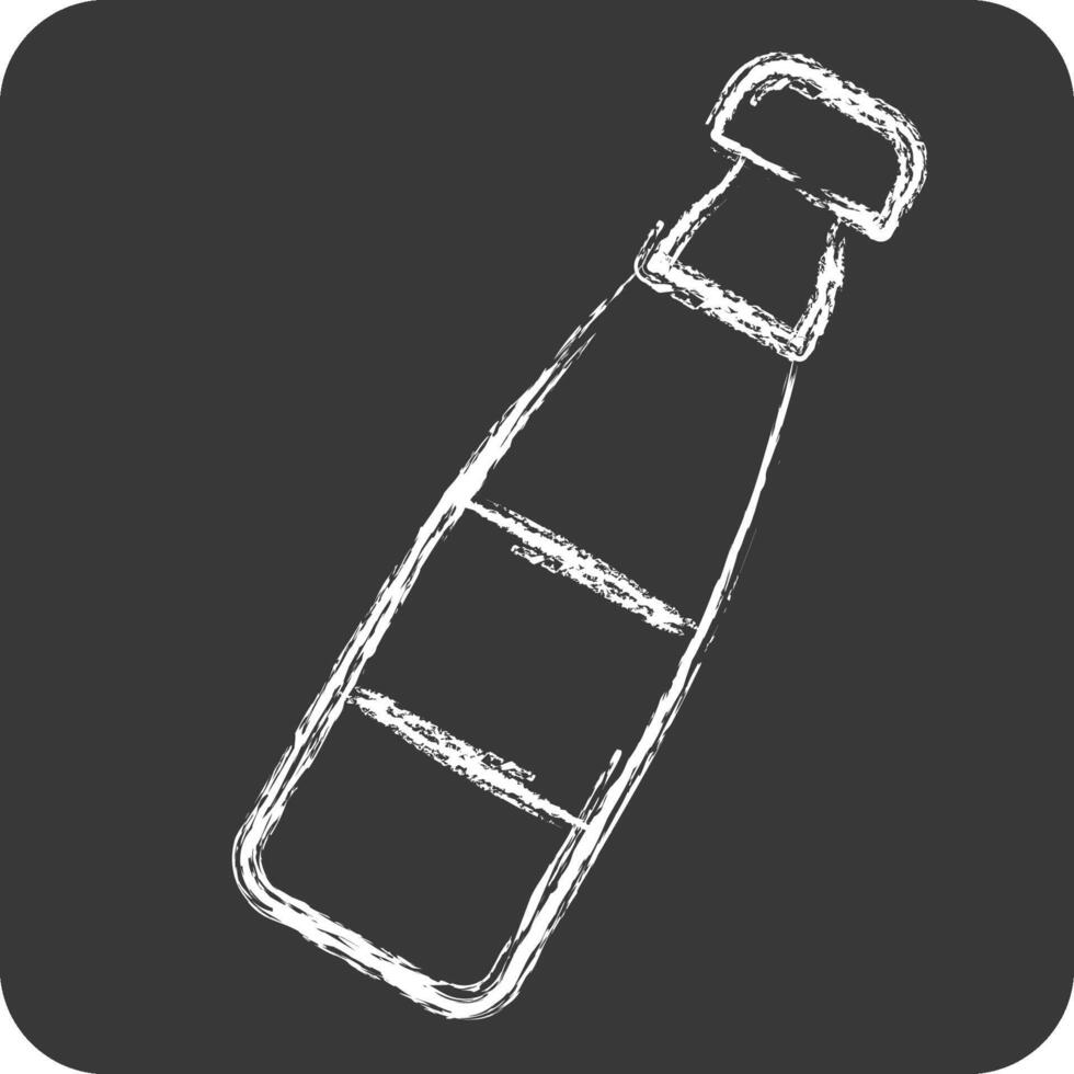 ícone água garrafa. relacionado para tênis Esportes símbolo. giz estilo. simples Projeto ilustração vetor