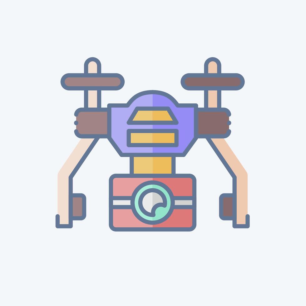 ícone automático drone. relacionado para zangão símbolo. rabisco estilo. simples Projeto ilustração vetor