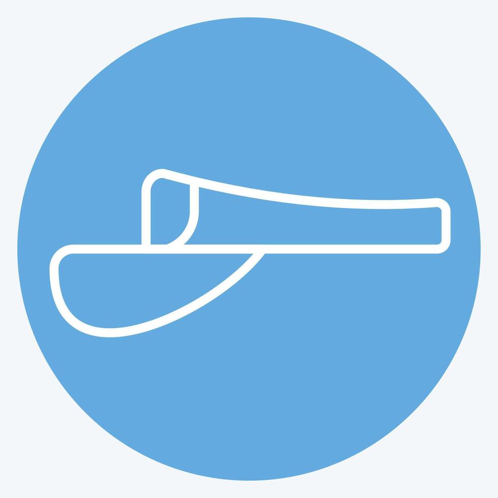 ícone viseira. relacionado para tênis Esportes símbolo. azul olhos estilo. simples Projeto ilustração vetor