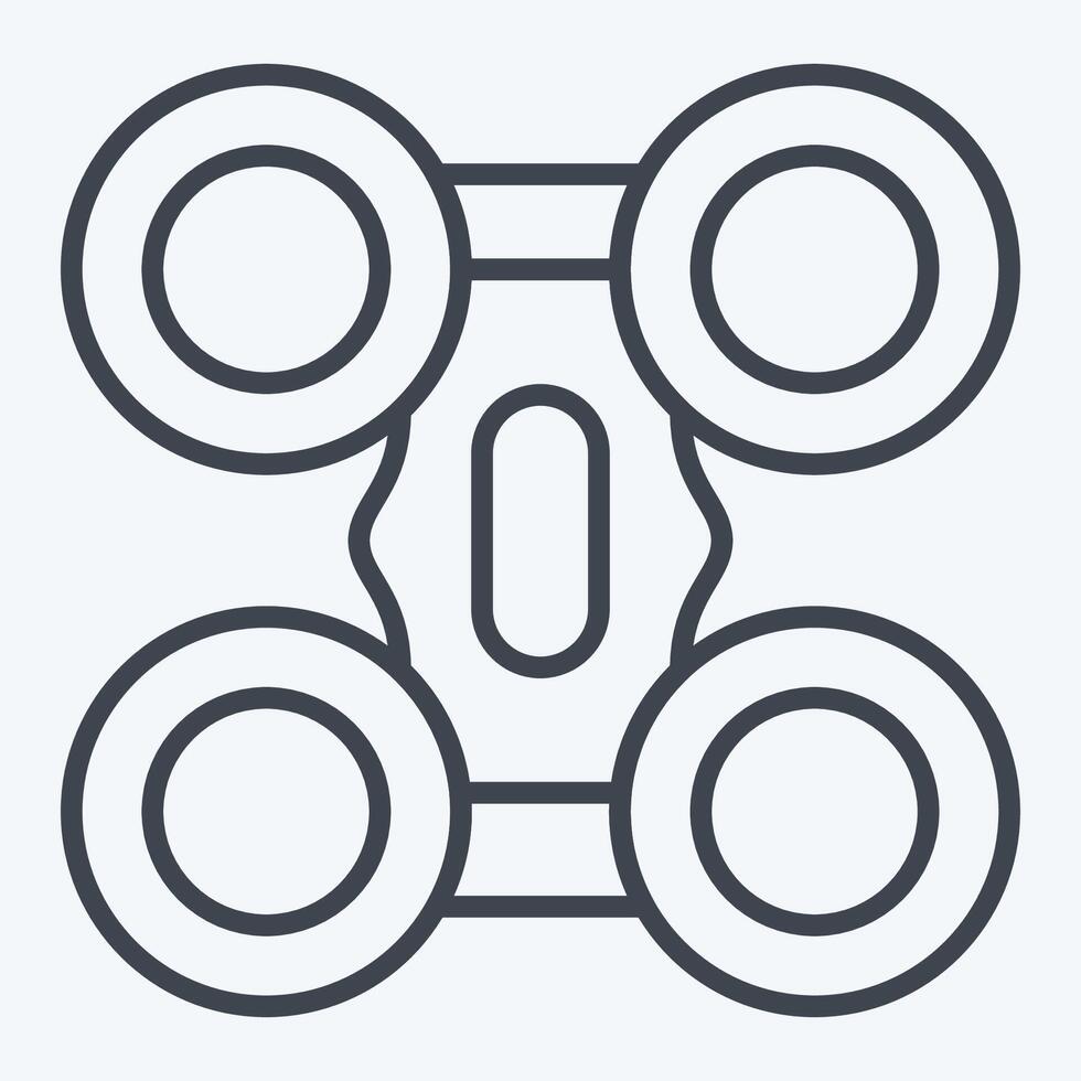 ícone quad helicóptero. relacionado para zangão símbolo. linha estilo. simples Projeto ilustração vetor
