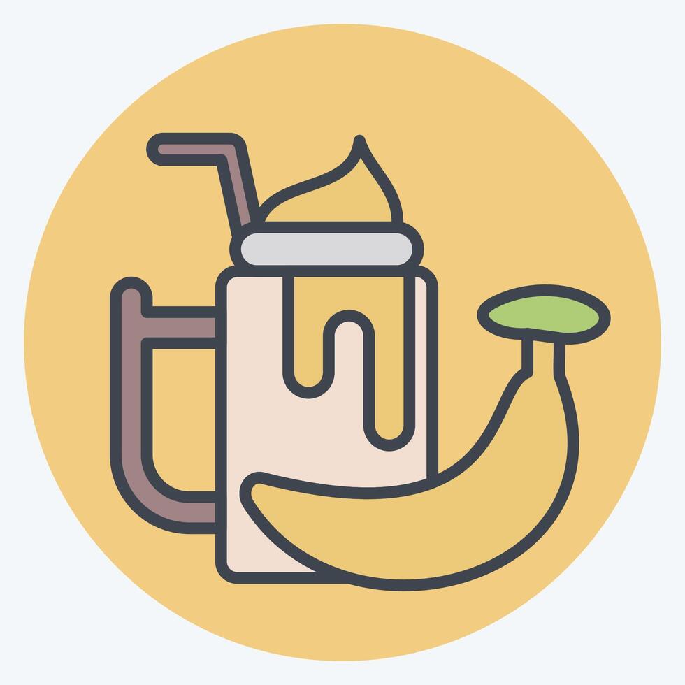 ícone banana batido. relacionado para saudável Comida símbolo. cor companheiro estilo. simples Projeto ilustração vetor