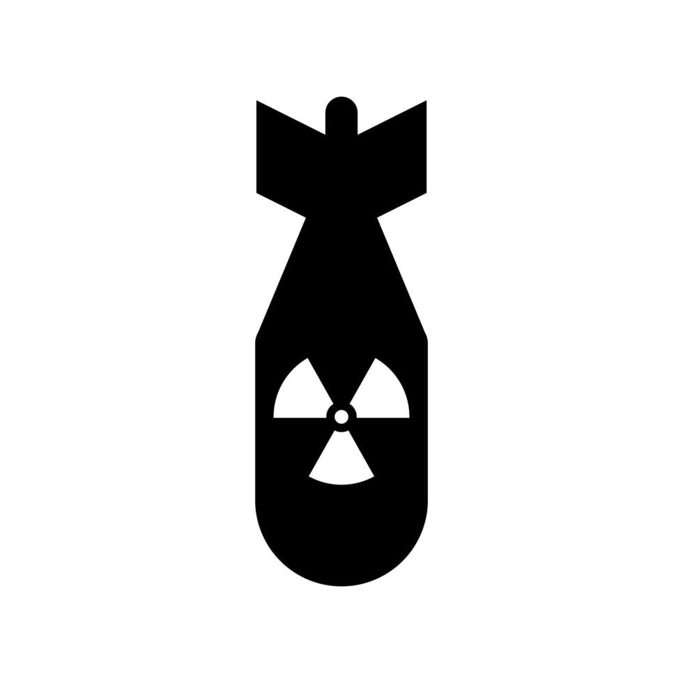 nuclear bombear silhueta ícone. nuclear arma. atômico bombear. vetor