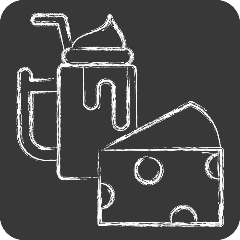 ícone queijo. relacionado para saudável Comida símbolo. giz estilo. simples Projeto ilustração vetor