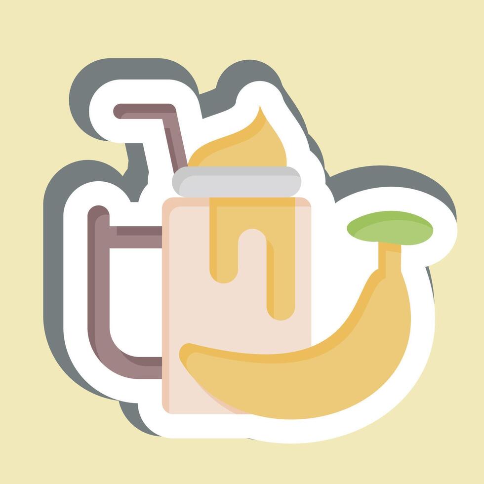 adesivo banana batido. relacionado para saudável Comida símbolo. simples Projeto ilustração vetor