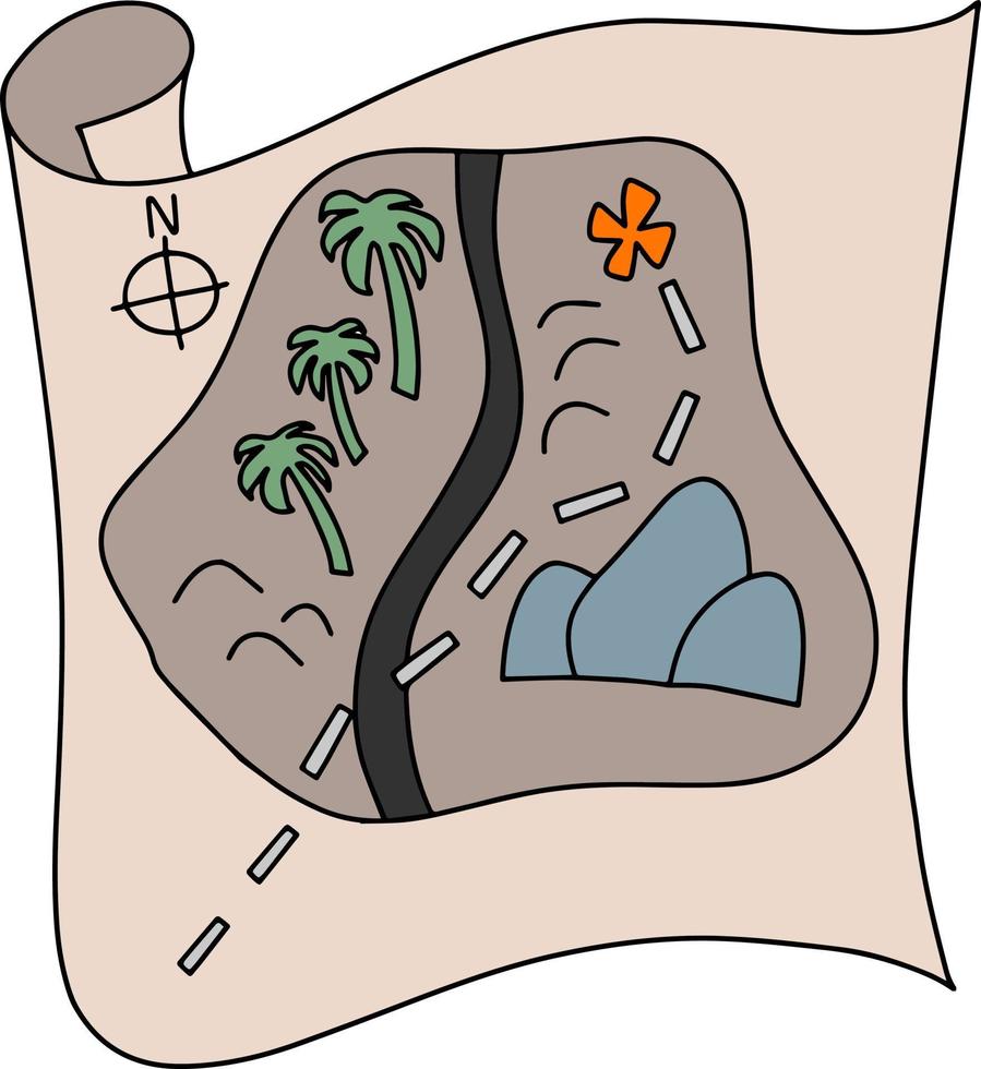 Mapa antigo do tesouro ilustração do vetor. Ilustração de aventura
