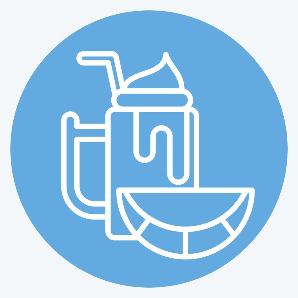 ícone água Melão. relacionado para saudável Comida símbolo. azul olhos estilo. simples Projeto ilustração vetor