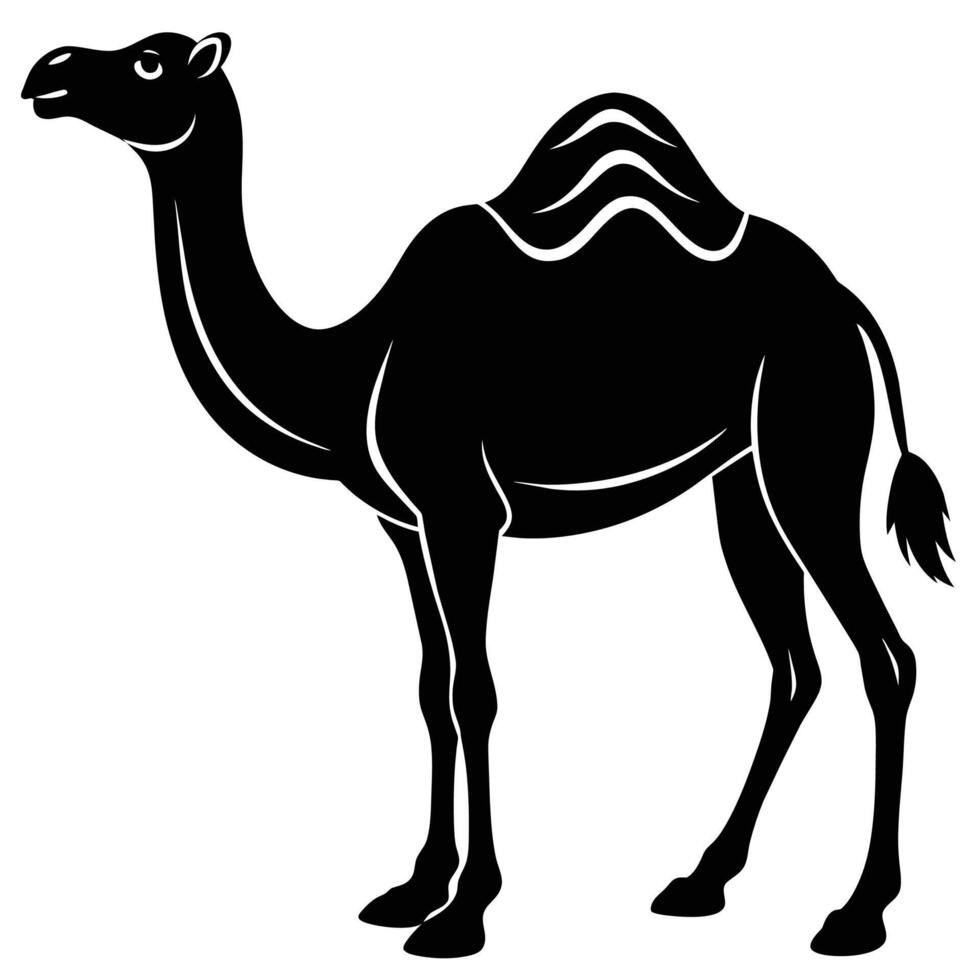 deserto viajante, simples camelo silhueta vetor