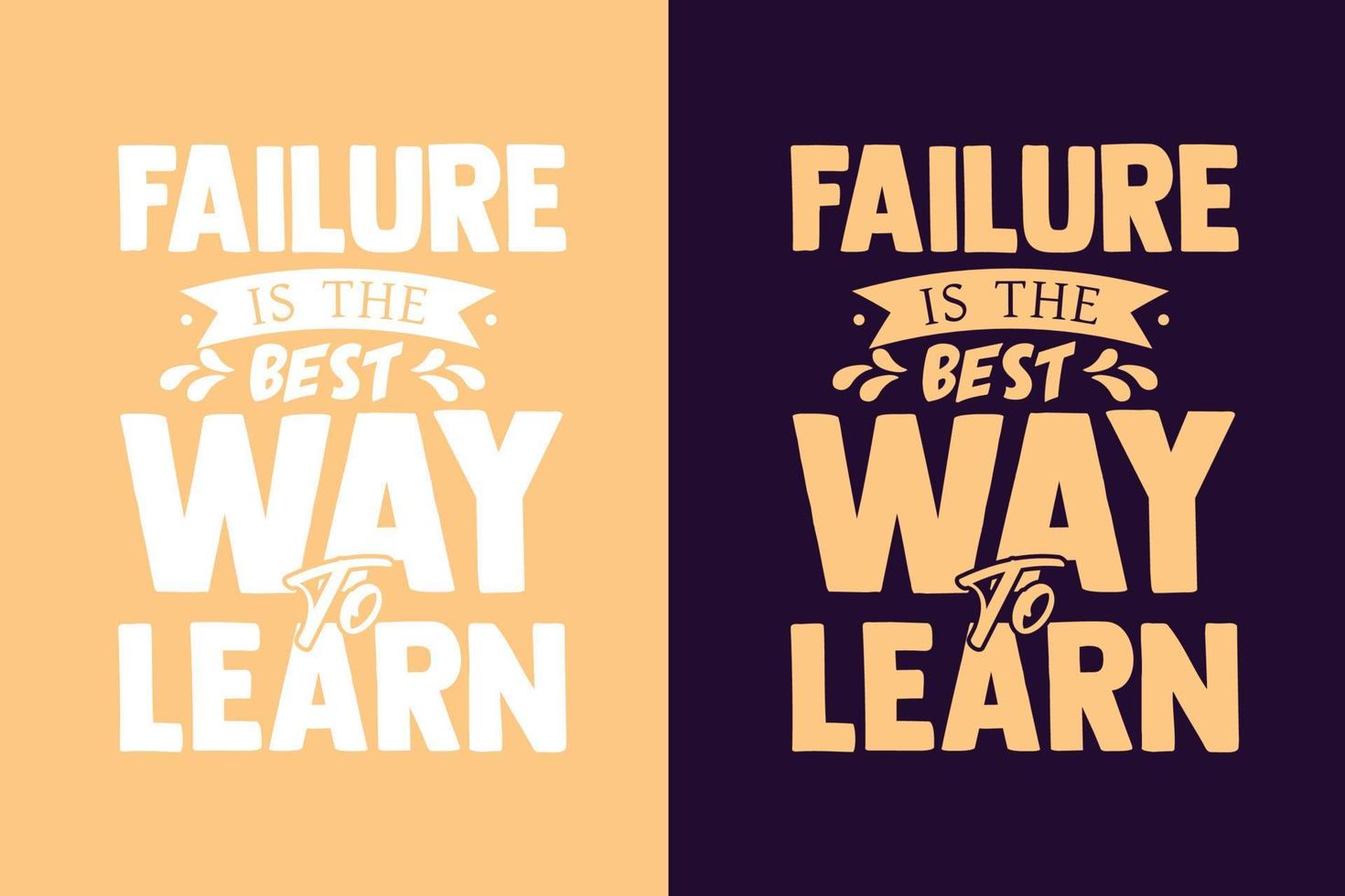 o fracasso é a melhor maneira de aprender o design de citações de letras motivacionais de tipografia vetor