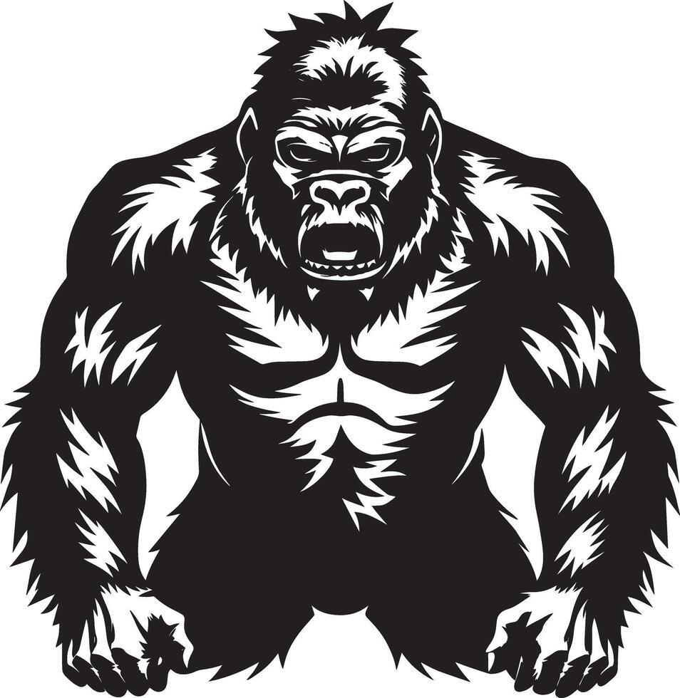 gorila silhoette . ilustração vetor