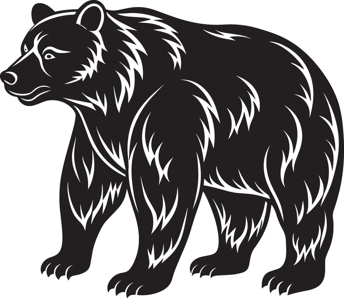 Preto urso. ilustração isolado em branco fundo. vetor