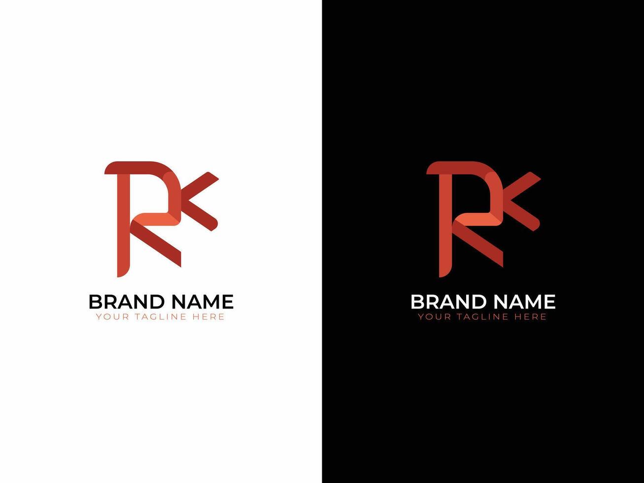 design do logotipo da carta rk vetor
