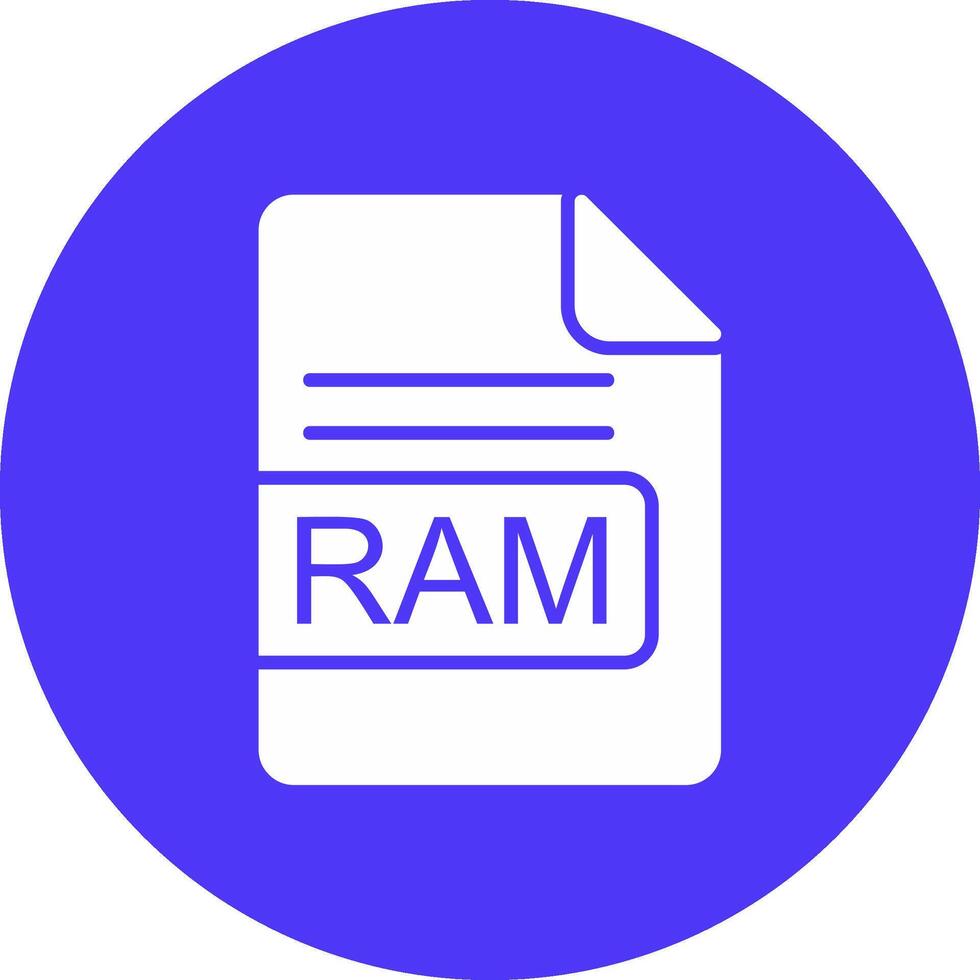 RAM Arquivo formato glifo multi círculo ícone vetor