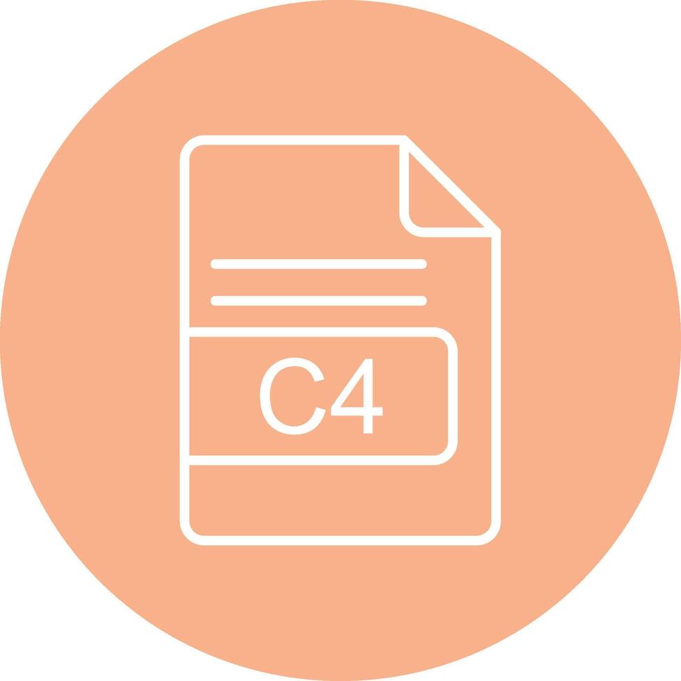 c4 Arquivo formato linha multi círculo ícone vetor