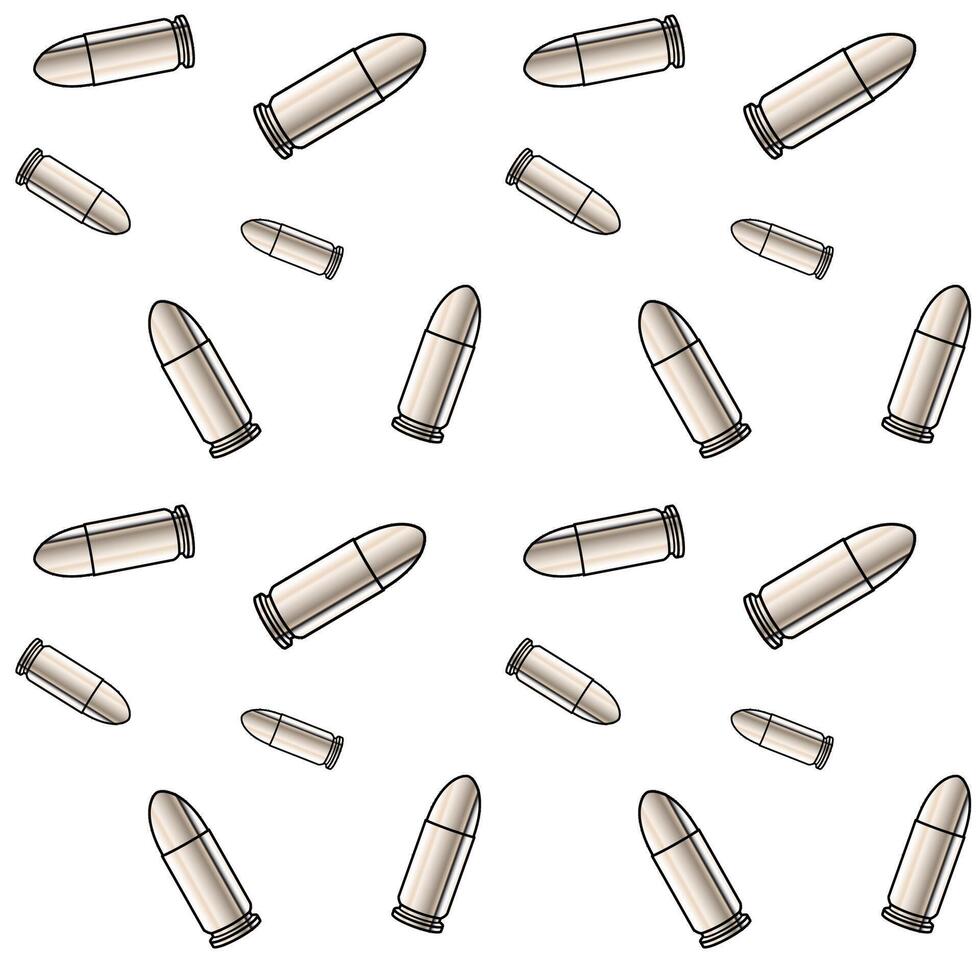 metálico balas ilustração. desatado padronizar fundo para tiroteio ou exército conceito. vetor