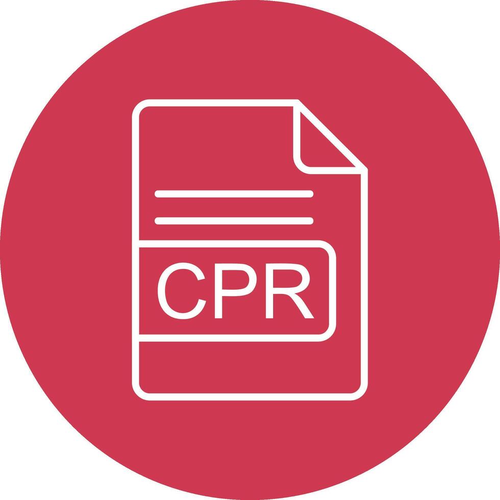 cpr Arquivo formato linha multi círculo ícone vetor