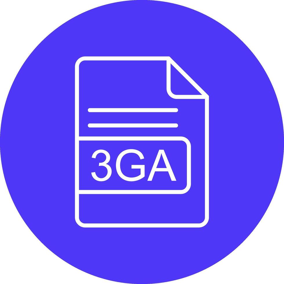 3ga Arquivo formato linha multi círculo ícone vetor