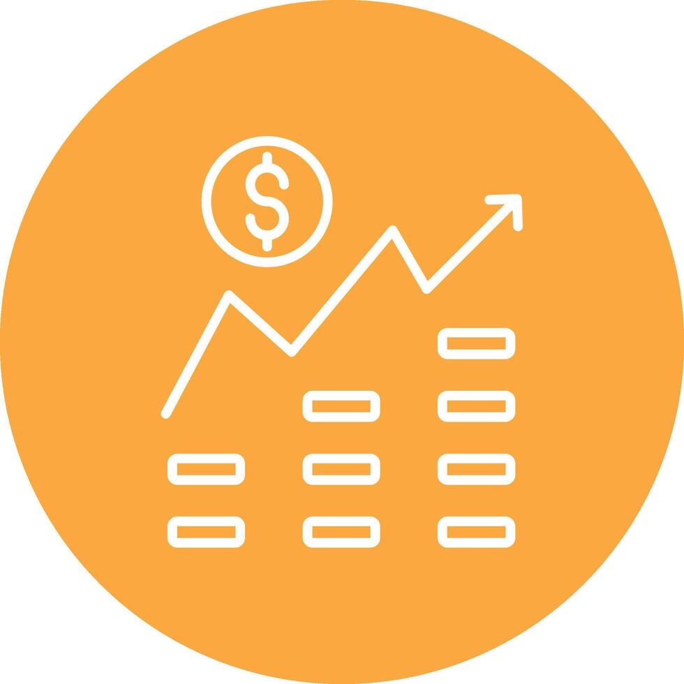 crescimentos linha multi círculo ícone vetor