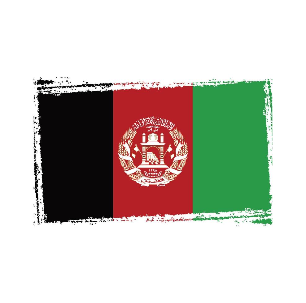 Vetor de bandeira do Afeganistão com pincel em aquarela