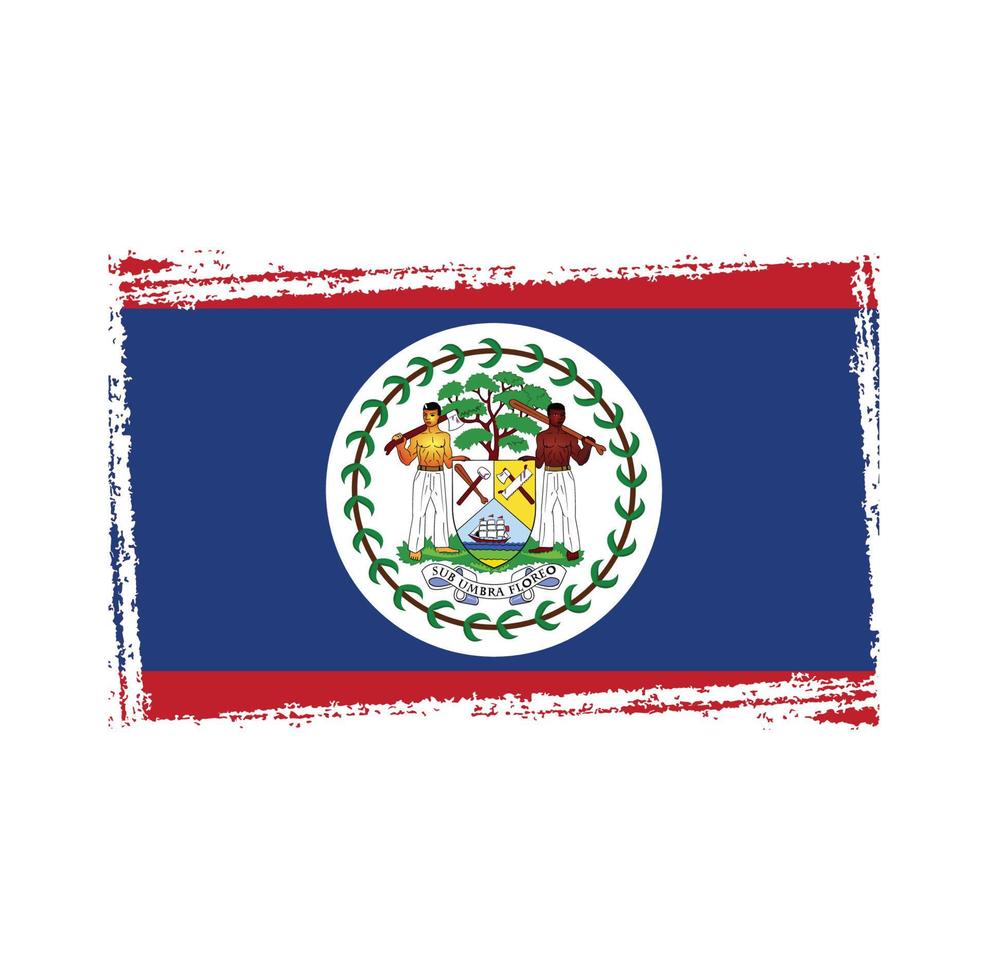 Vetor de bandeira de belize com pincel estilo aquarela