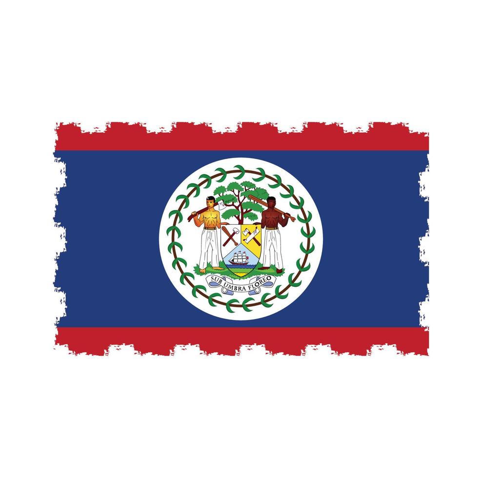 Vetor de bandeira de belize com pincel estilo aquarela