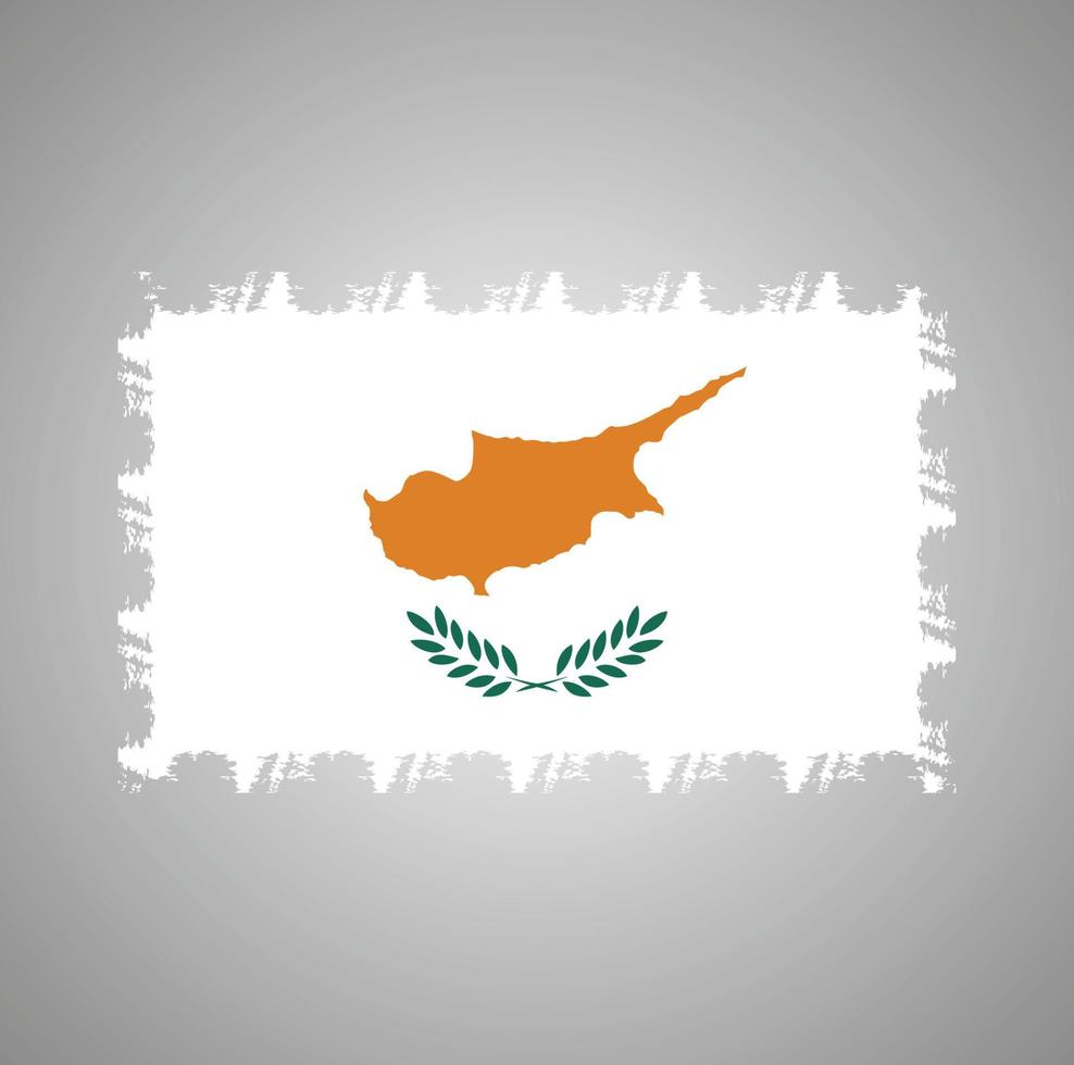 vetor de bandeira de Chipre com pincel aquarela