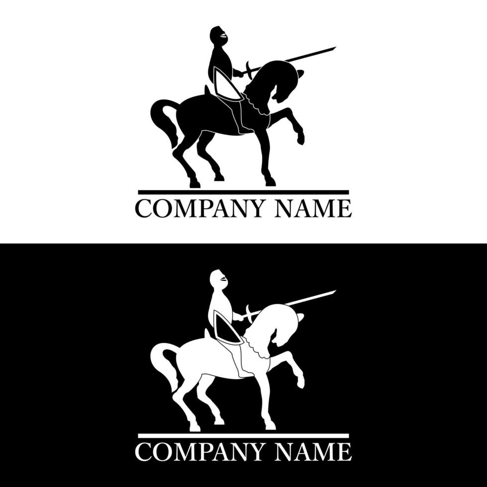 logotipo do cavaleiro de cavalo vetor