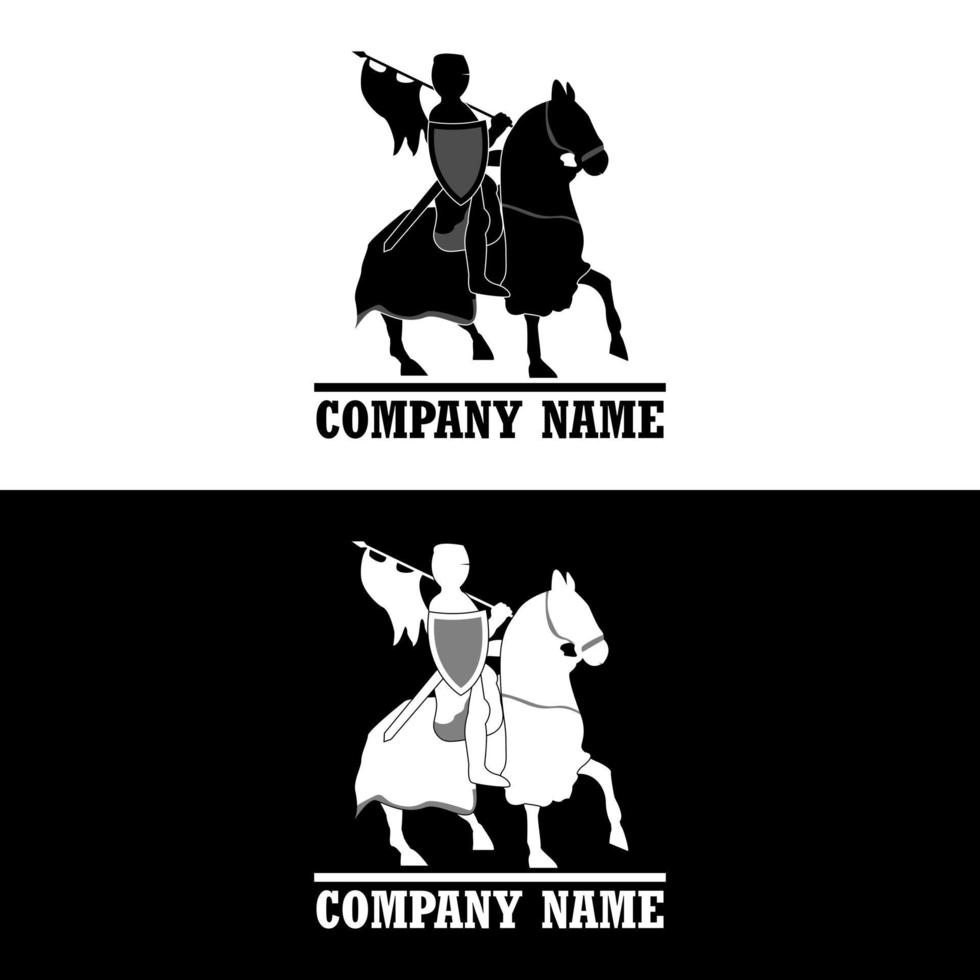 logotipo do cavaleiro de cavalo vetor