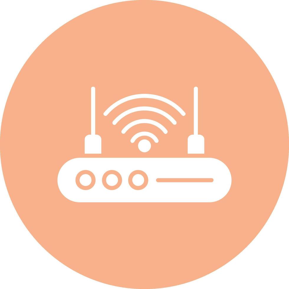 Wi-fi roteador glifo multi círculo ícone vetor
