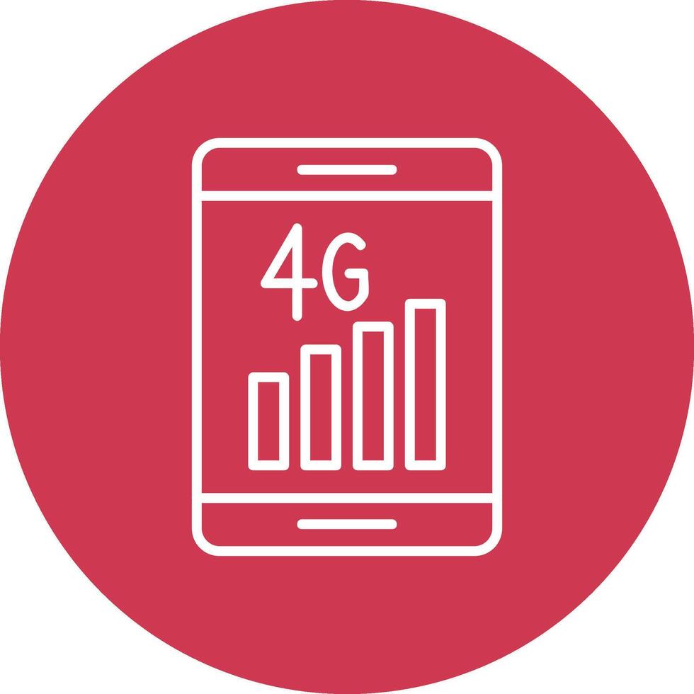 4g linha multi círculo ícone vetor