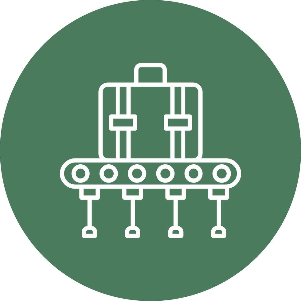 Bagagem transportador linha multi círculo ícone vetor