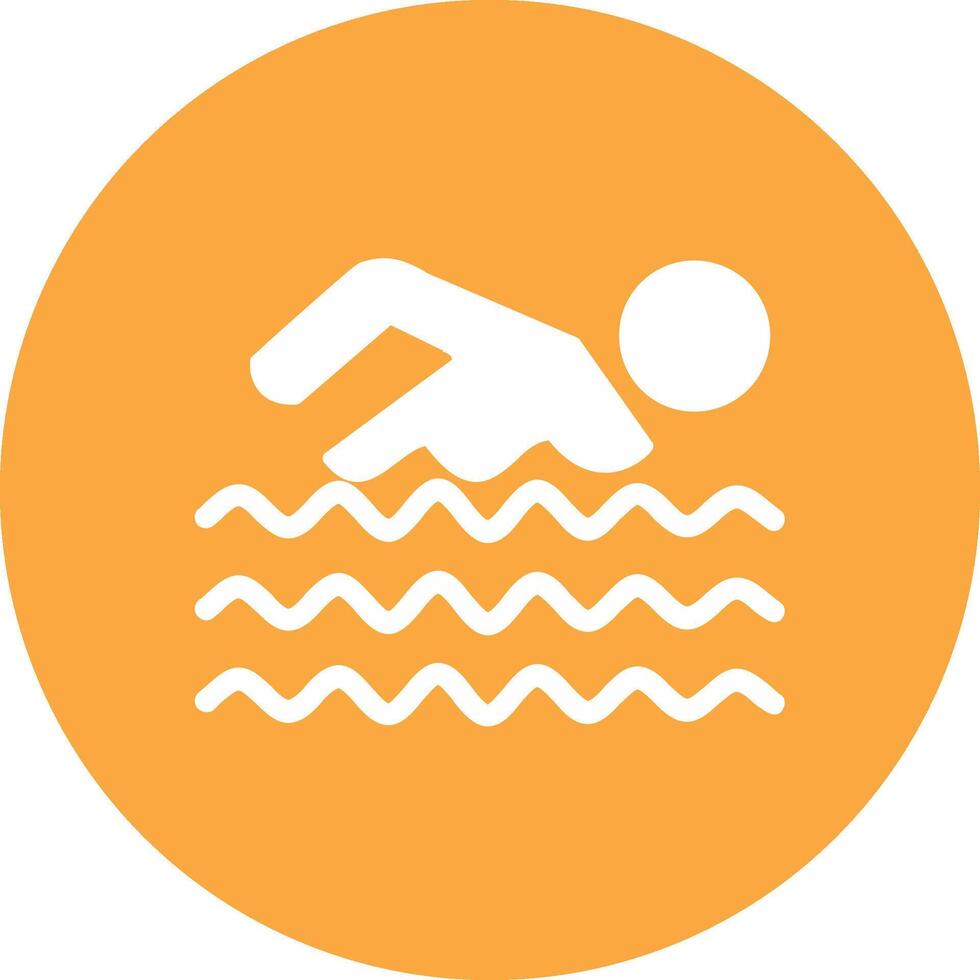 natação glifo multi círculo ícone vetor