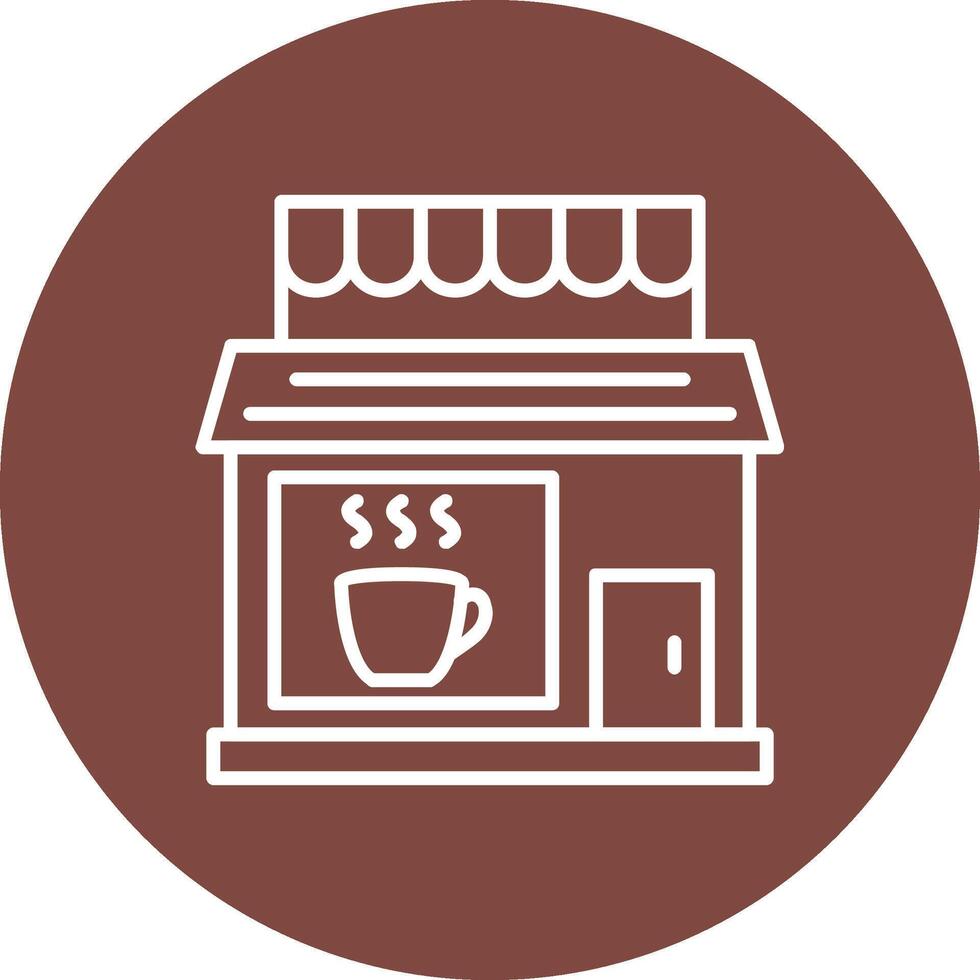 café fazer compras linha multi círculo ícone vetor