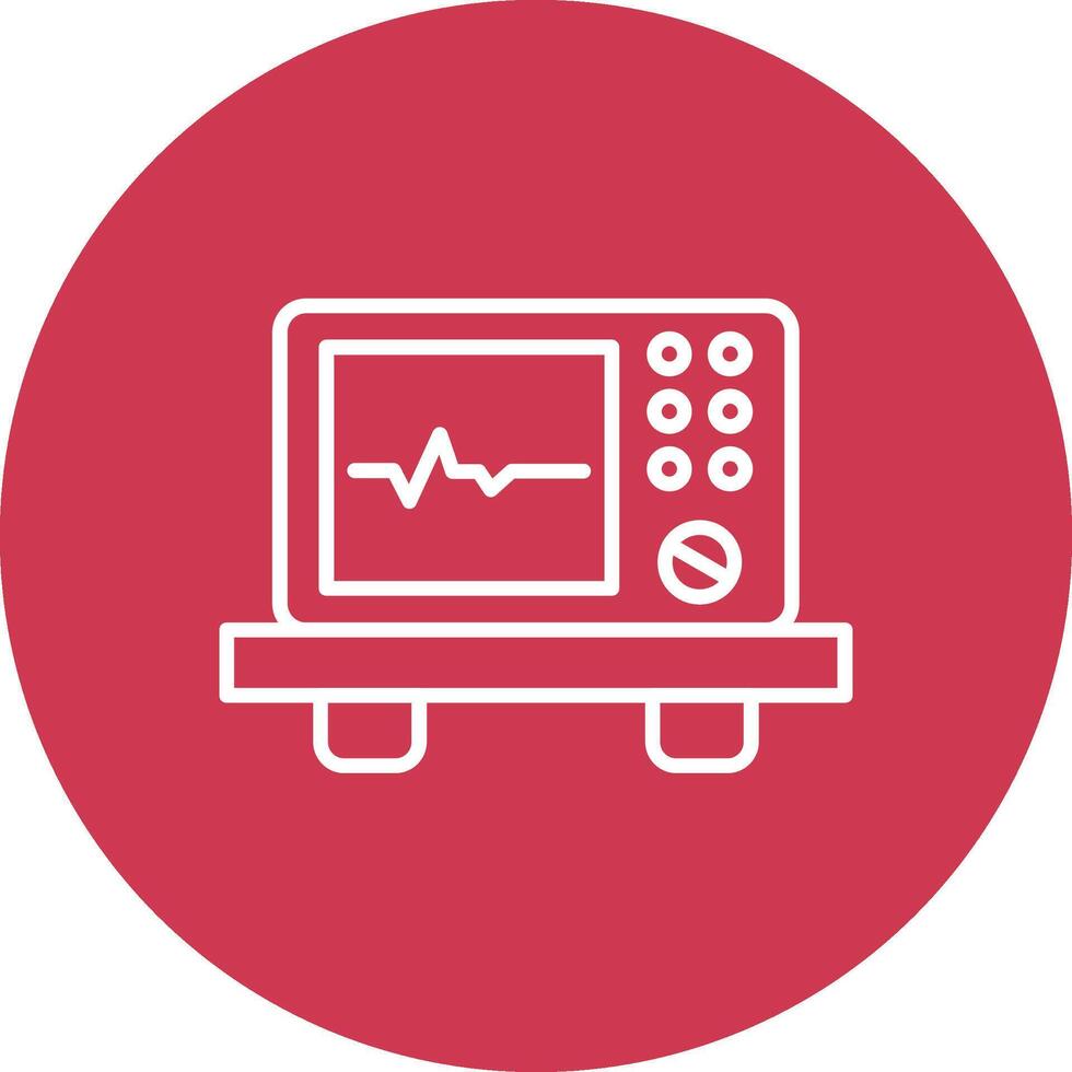 ecg dispositivo linha multi círculo ícone vetor