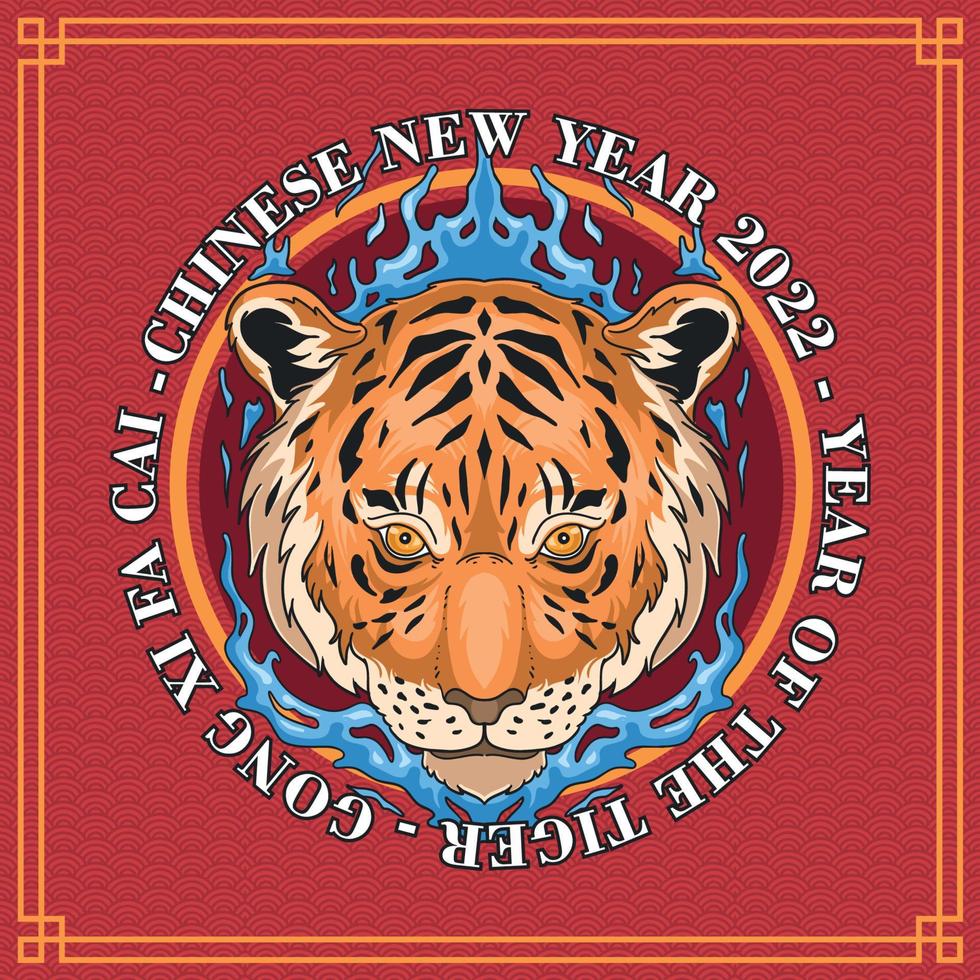 ano do tigre aquático ano novo chinês vetor