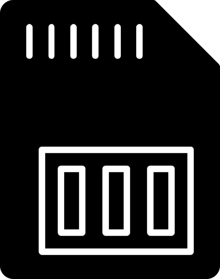 SD cartão glifo ícone Projeto vetor