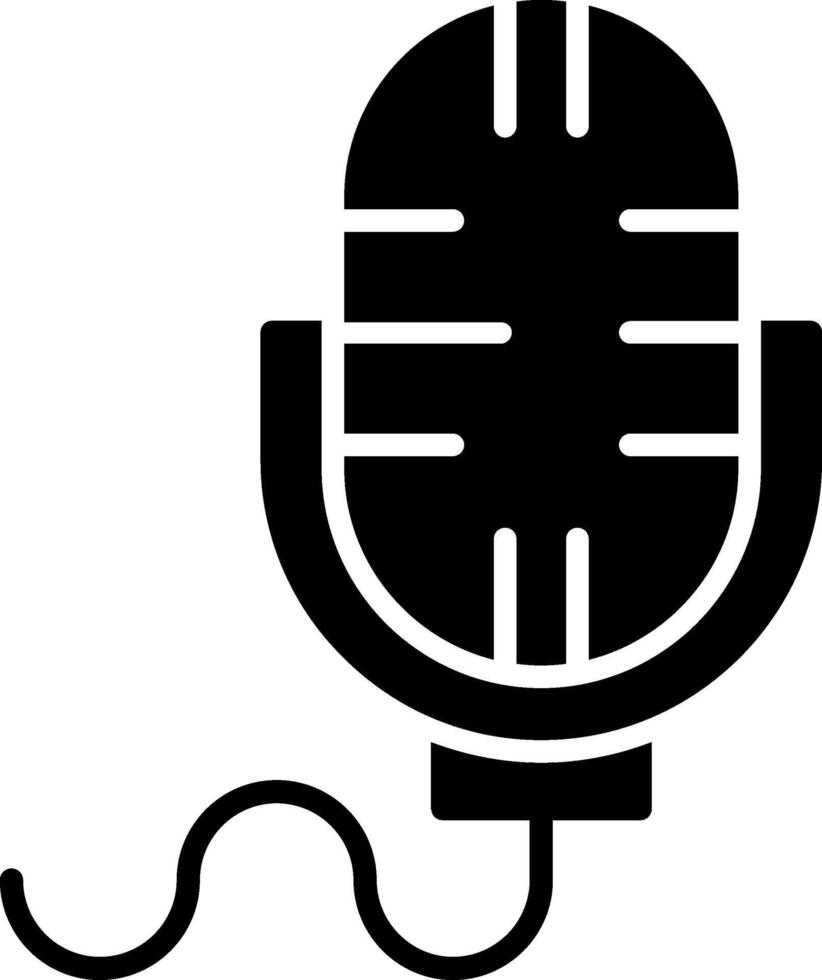 microfone glifo ícone Projeto vetor