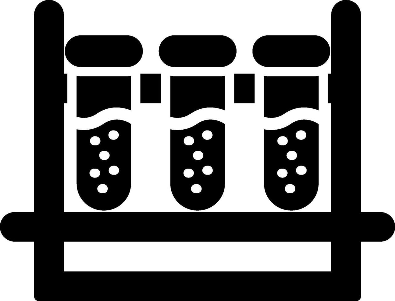 design de ícone de glifo de tubos de ensaio vetor