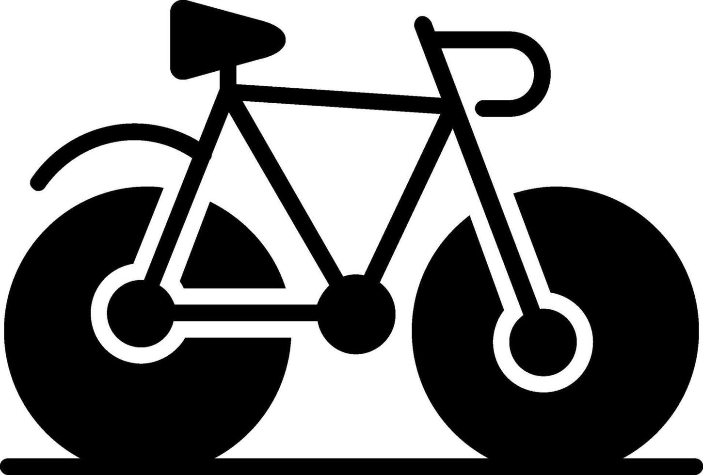 bicicleta glifo ícone Projeto vetor