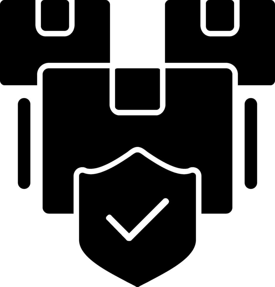 pacote proteção glifo ícone Projeto vetor