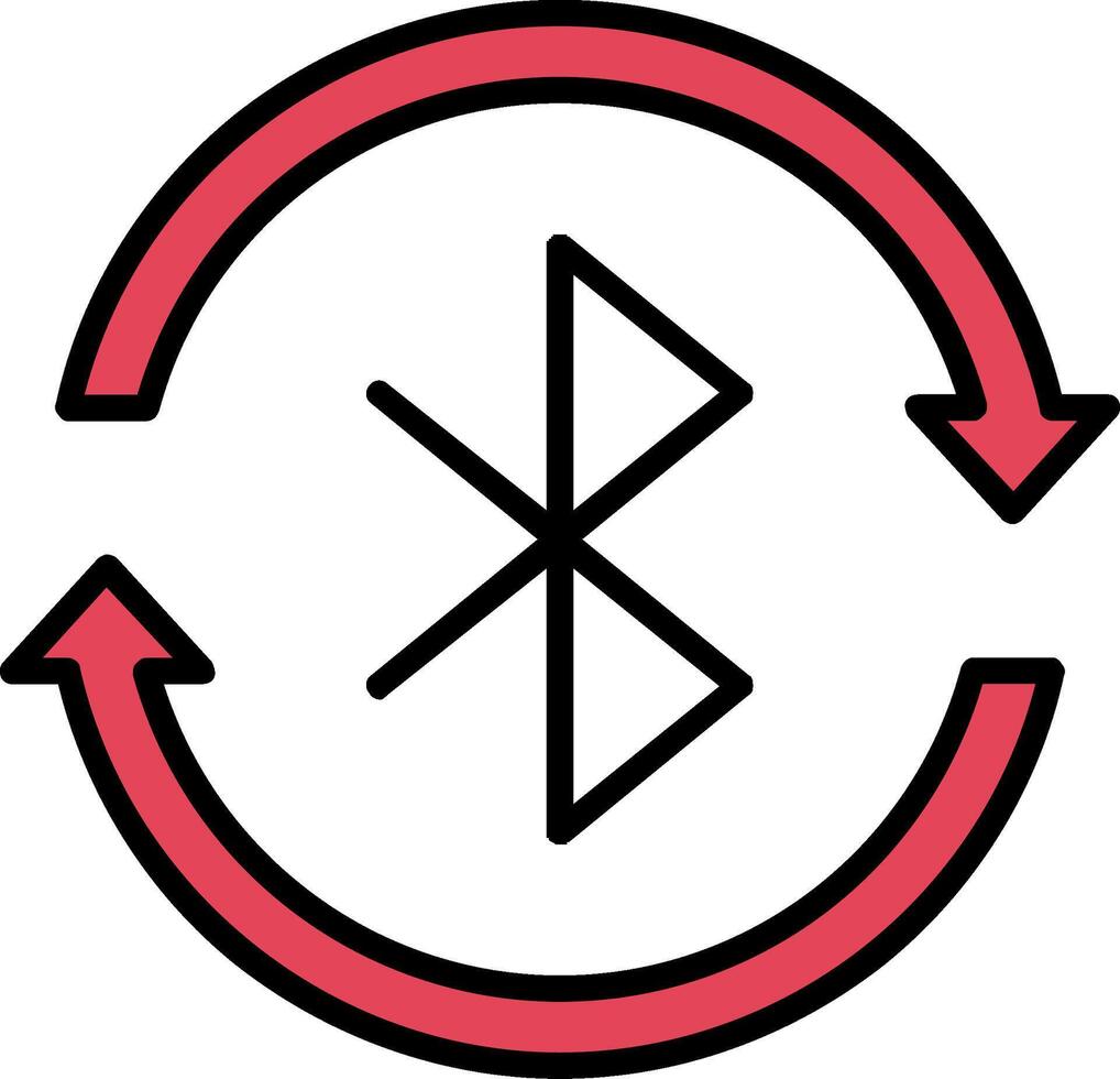 Bluetooth linha preenchidas ícone vetor