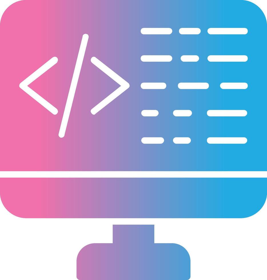 codificação glifo gradiente ícone Projeto vetor
