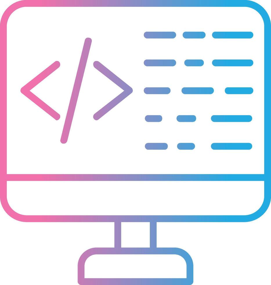 codificação linha gradiente ícone Projeto vetor
