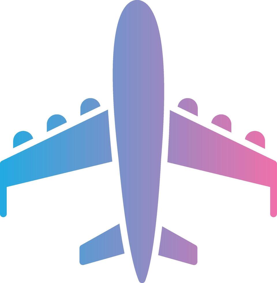 avião glifo gradiente ícone Projeto vetor