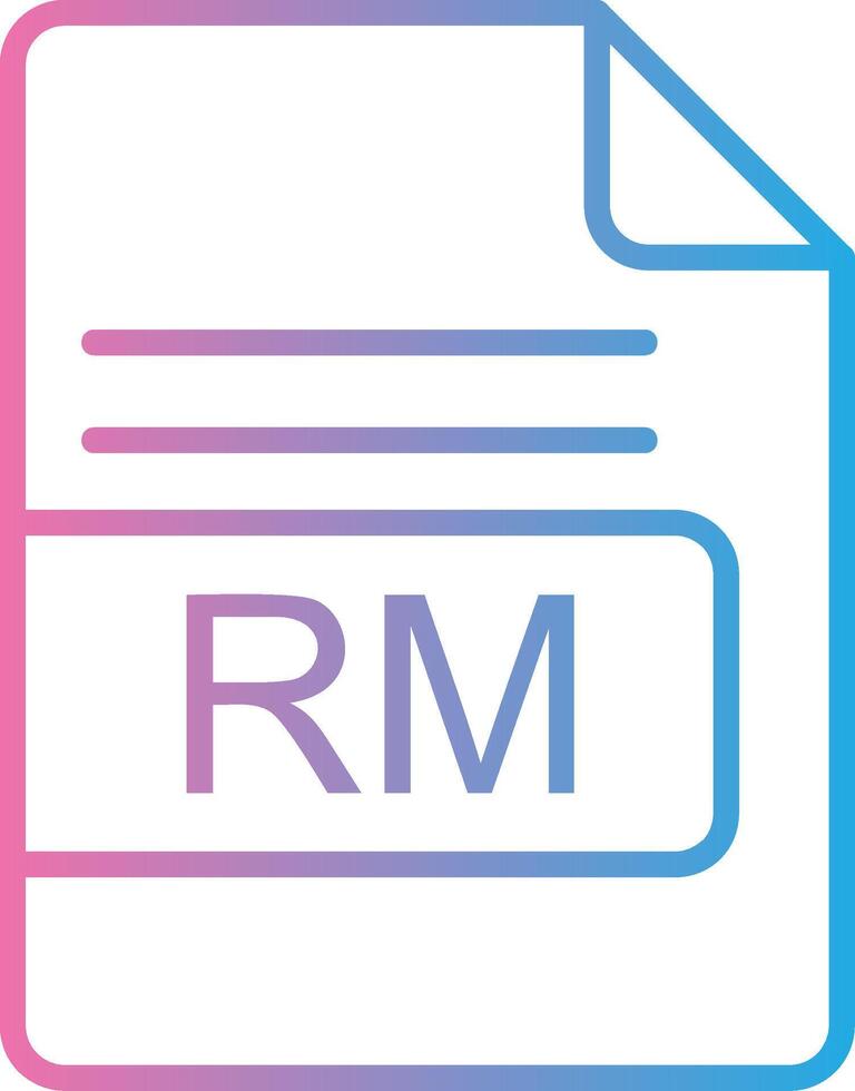 rm Arquivo formato linha gradiente ícone Projeto vetor