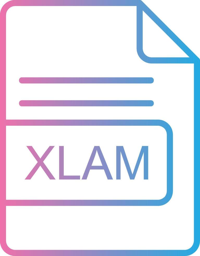 xlam Arquivo formato linha gradiente ícone Projeto vetor