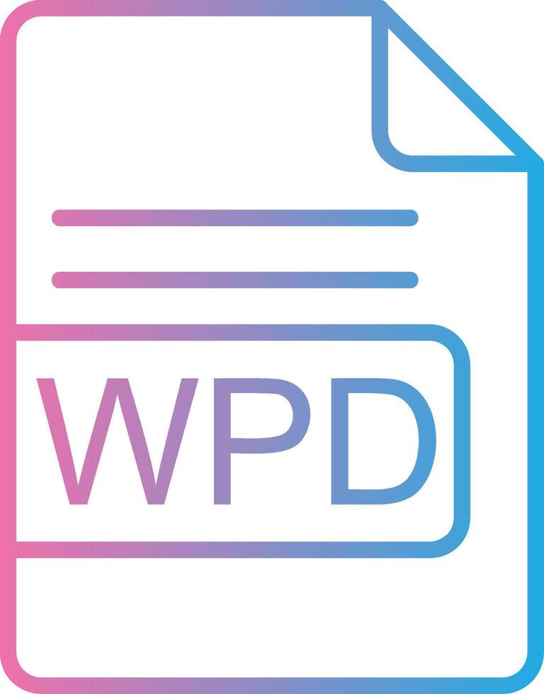 wpd Arquivo formato linha gradiente ícone Projeto vetor