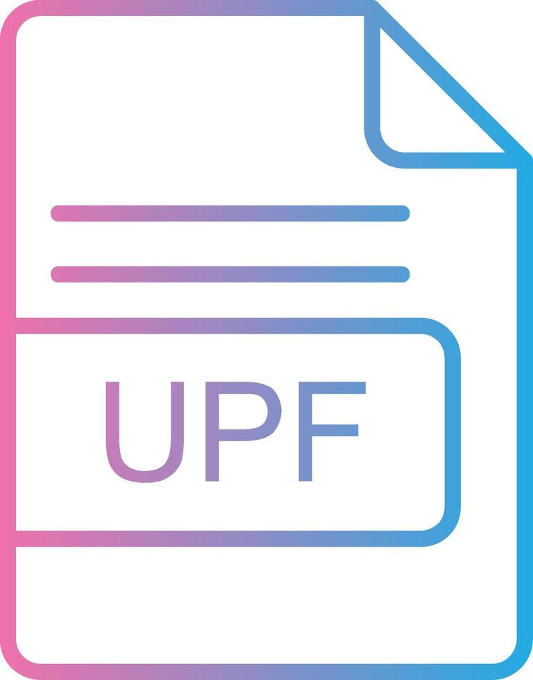 upf Arquivo formato linha gradiente ícone Projeto vetor